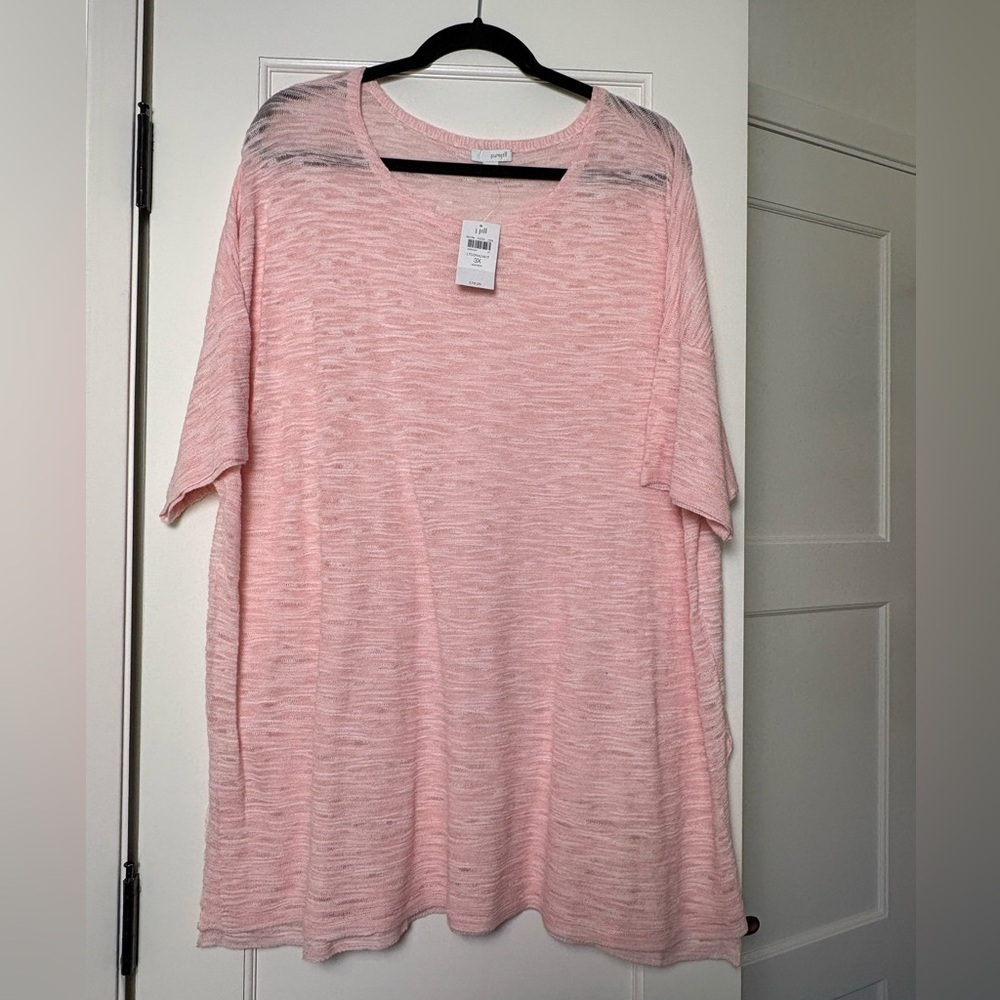 NWT J.Jill Pink Heathered Knit Top (3X)